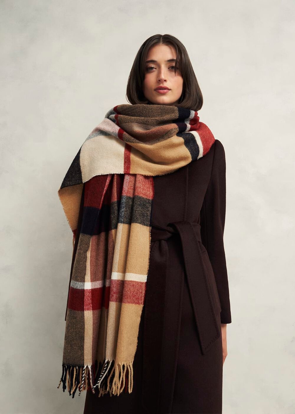 Connie Blanket Scarf, Red Multi, hi-res