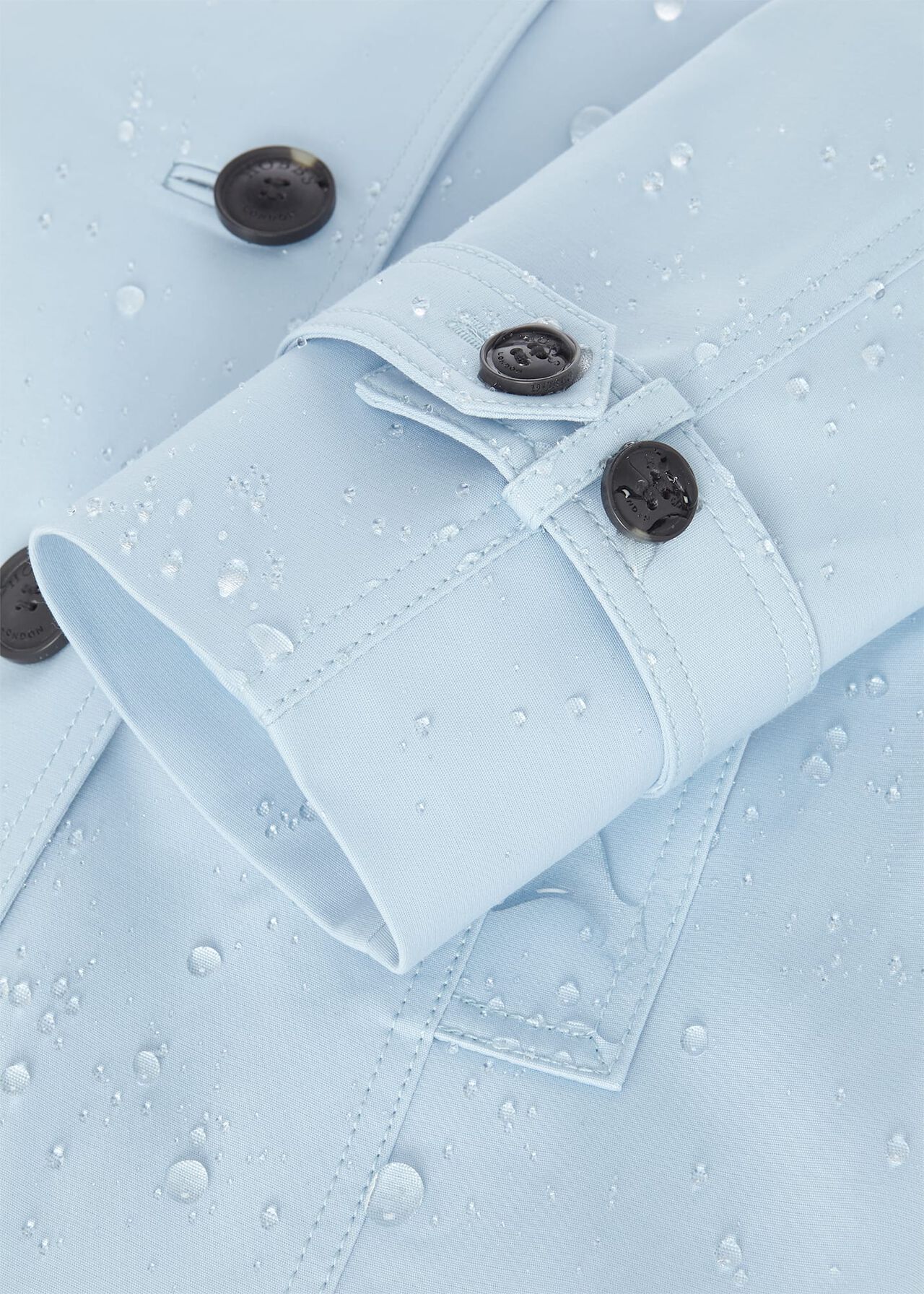 Saskia Shower Resistant Trench Coat, Pale Blue, hi-res