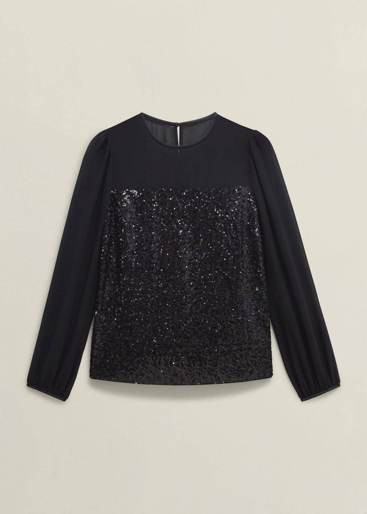 Zariah Sequin Top, Black, hi-res