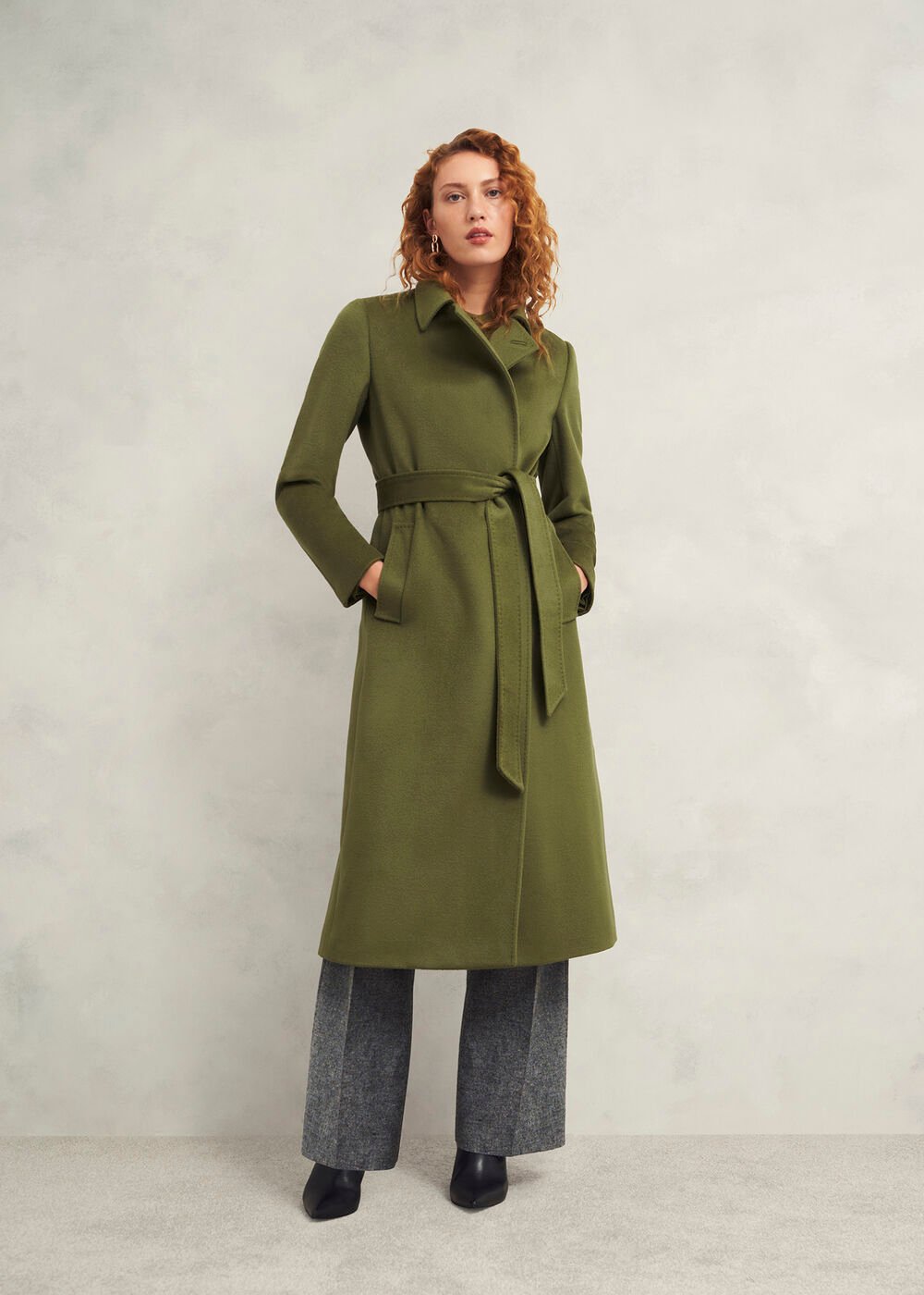 Petite Livia Wool Coat, Kelp Green, hi-res