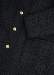 Evangeline Tweed Coat, Black, hi-res