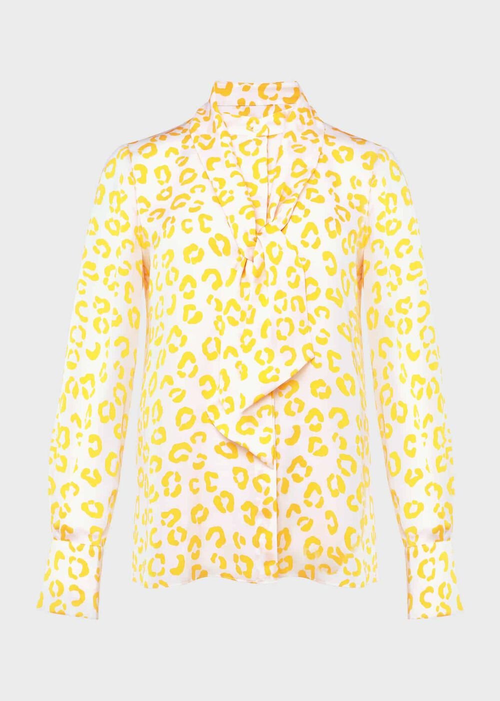 Beatrice Tie Neck Blouse, Ivory Yellow, hi-res