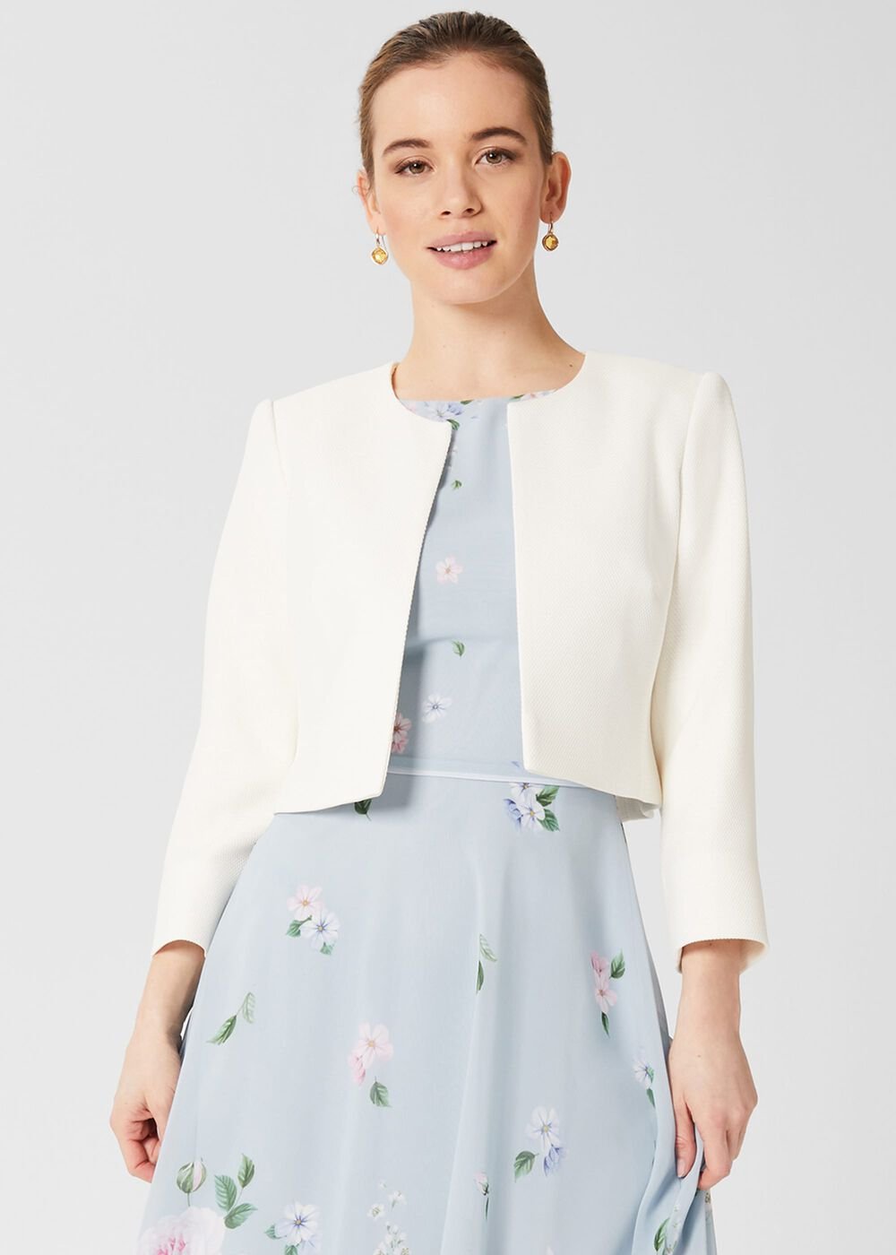 Petite Elize Textured Jacket, Ivory, hi-res