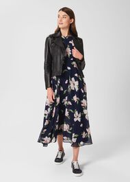 Carly Floral Fit And Flare Dress, Navy Multi, hi-res