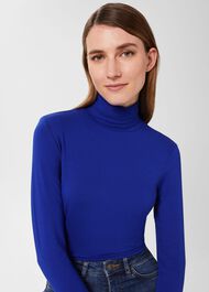 Mischa Roll Neck Top, Cobalt Blue, hi-res