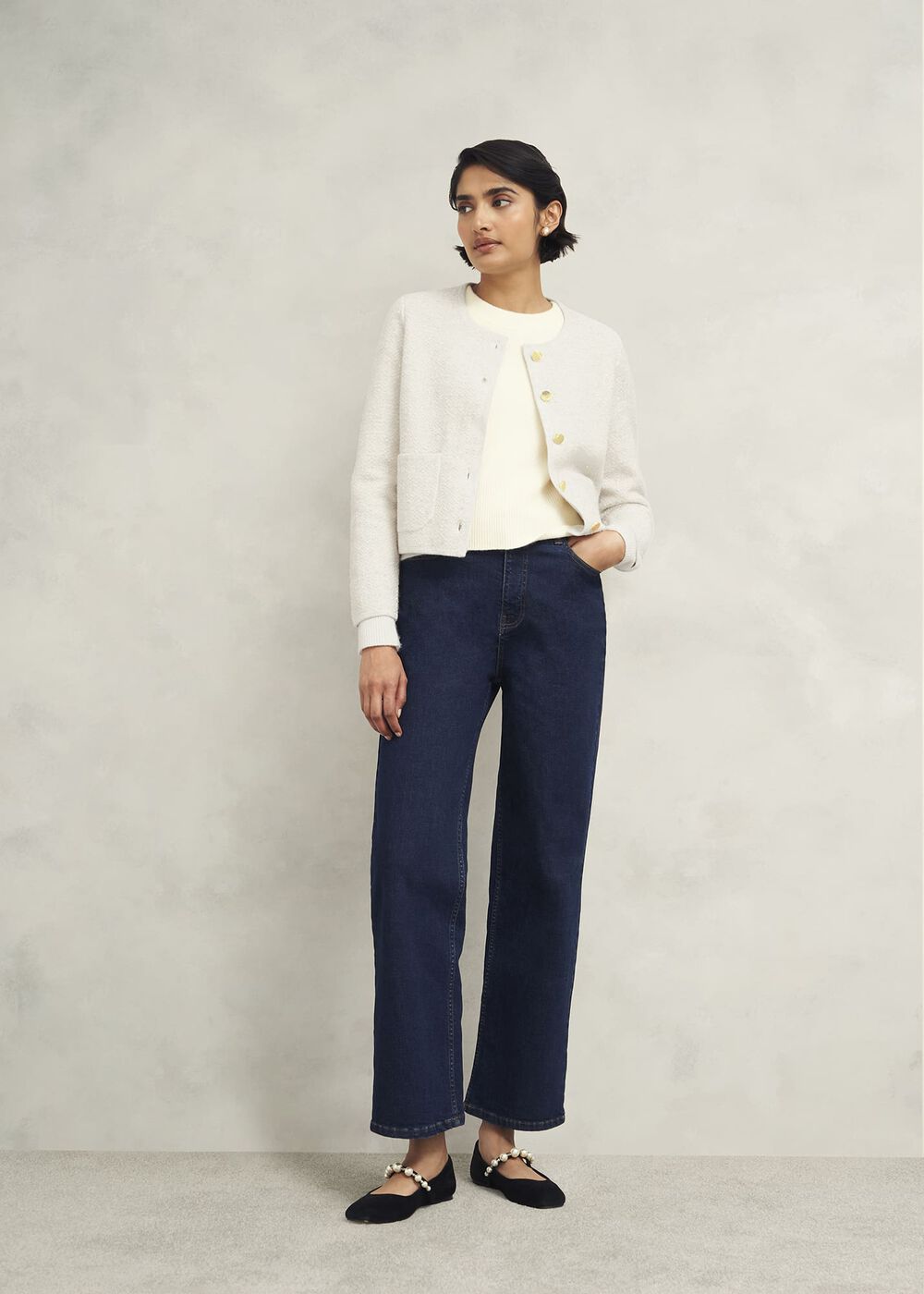 Zayla Sparkle Knitted Jacket, Ivory, hi-res