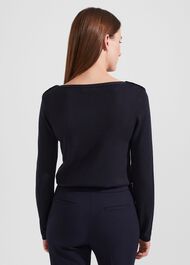 Petula Jumper With Wool, Hobbs Navy, hi-res