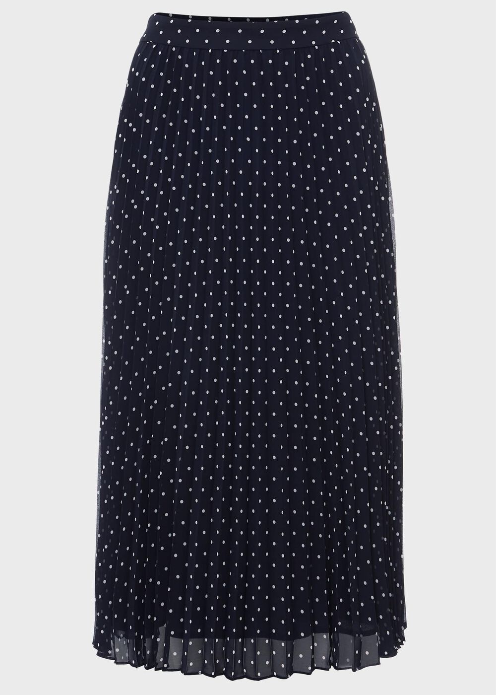 Losie Pleated Midi Skirt, Navy Ivory, hi-res