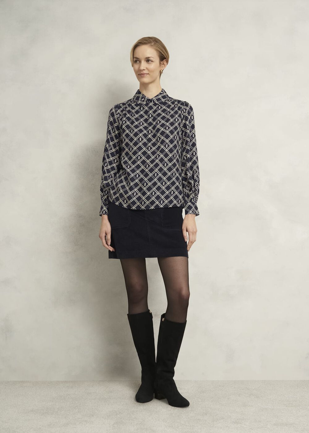 Paulina Blouse, Navy Cream, hi-res