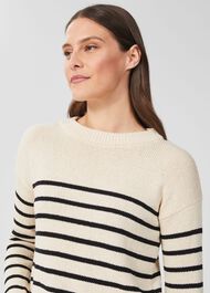 Everly Striped Jumper, Stone Black, hi-res