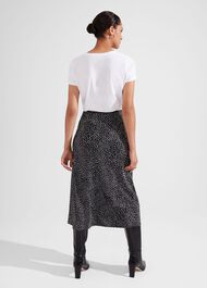 Jas Satin Skirt, Black Ivory, hi-res