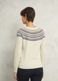 Greta Fairisle Sweater With Cashmere, Ivory Multi, hi-res