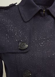 Saskia Shower Resistant Trench Coat, Navy, hi-res