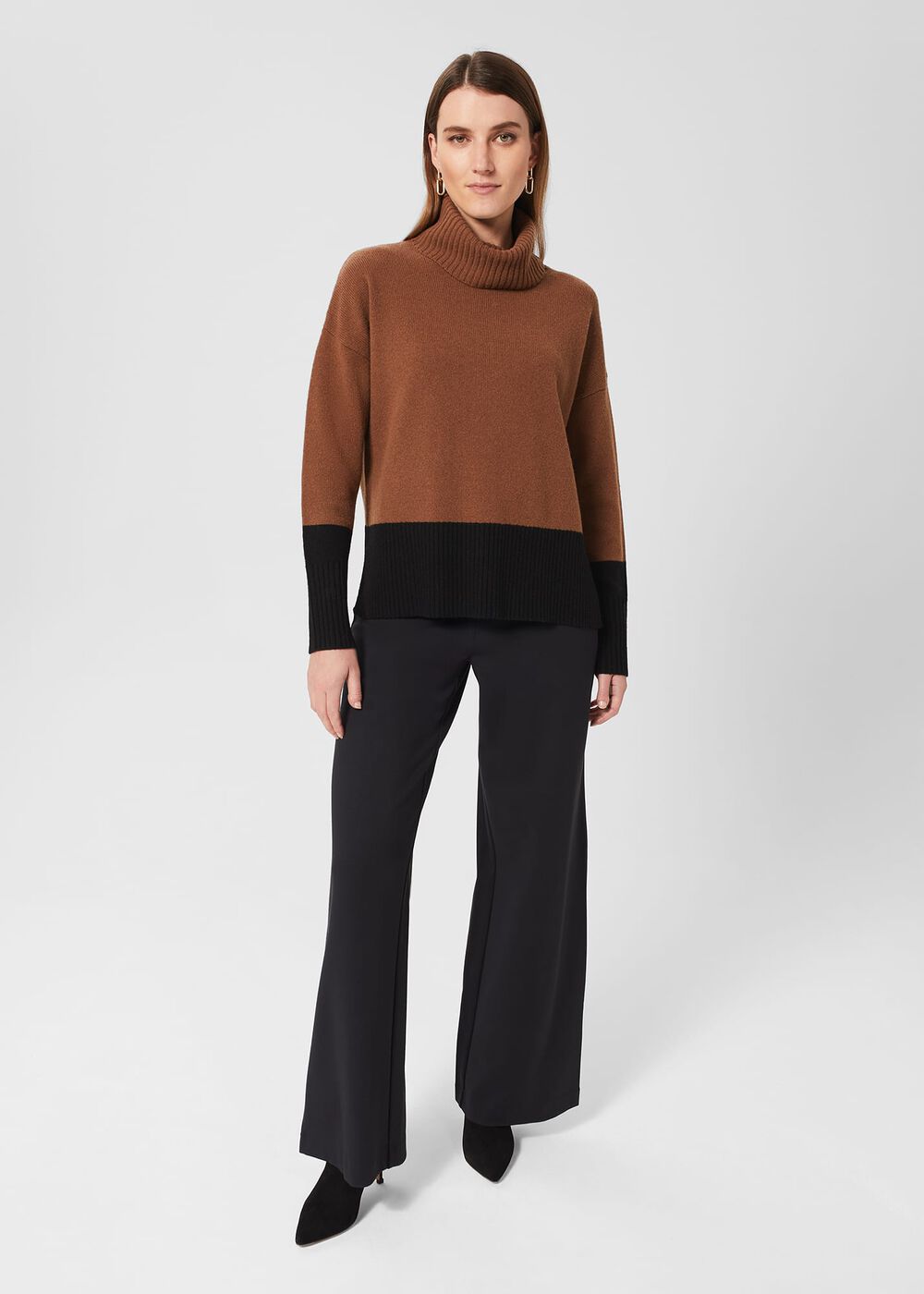 Melodie Merino Wool Sweater, Toffee Black, hi-res