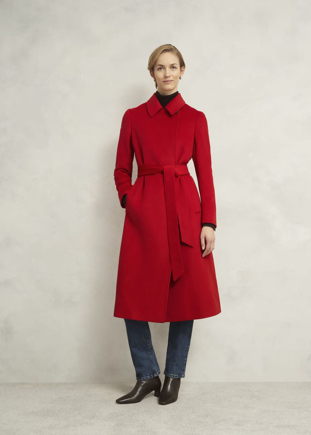 Livia Wool Coat, Red, hi-res