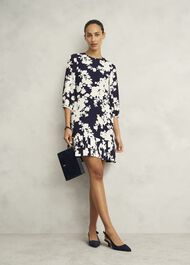 Liana Floral Dress, Midnight Ivory, hi-res