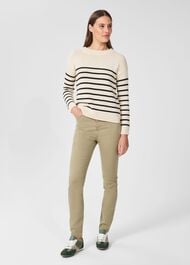 Everly Striped Jumper, Stone Black, hi-res