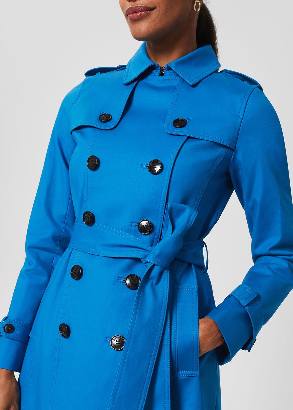 Petite Saskia Trench, Imperial Blue, hi-res