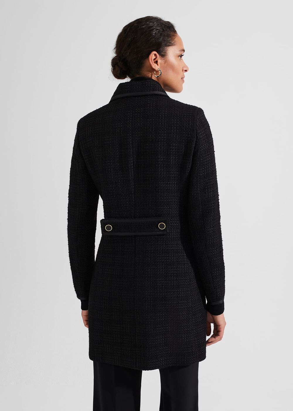 Elaine Tweed Coat With Wool, Black, hi-res