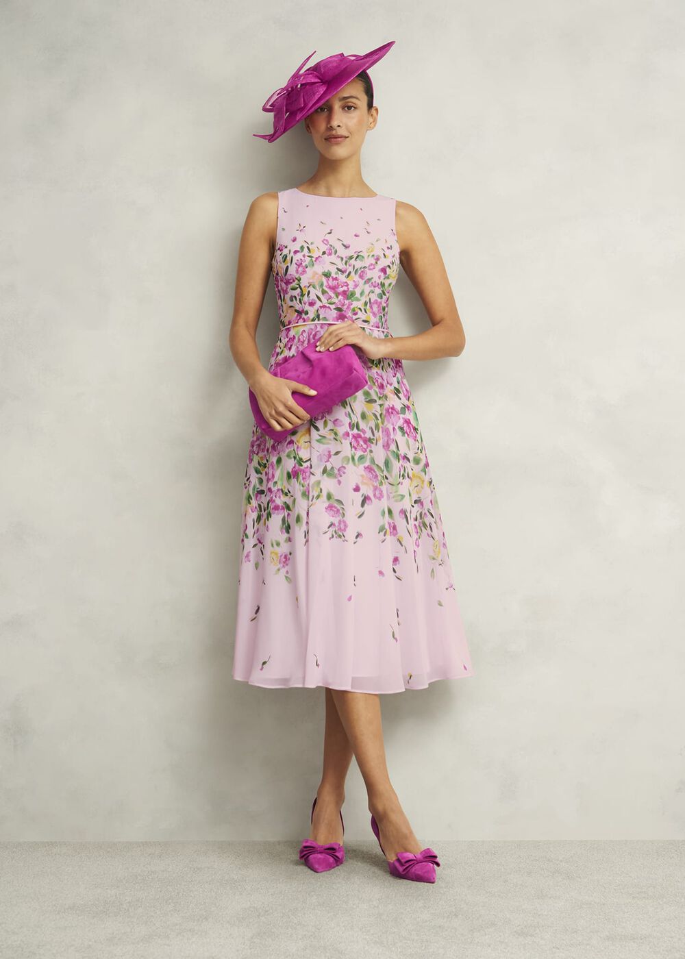 Petite Carly Dress, Pale Pink Multi, hi-res