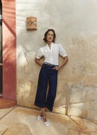 Karis Cotton Blouse, White, hi-res