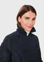 Corina Water Resistant Puffer Trench , Navy, hi-res