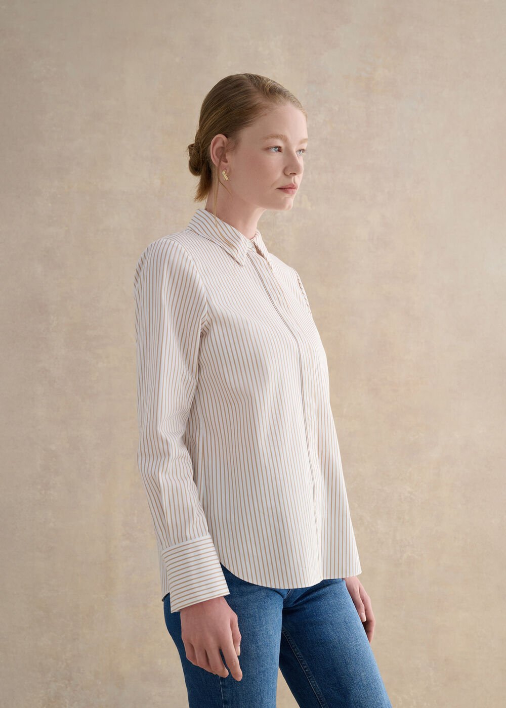 Andra Stripe Shirt, Neutral White, hi-res