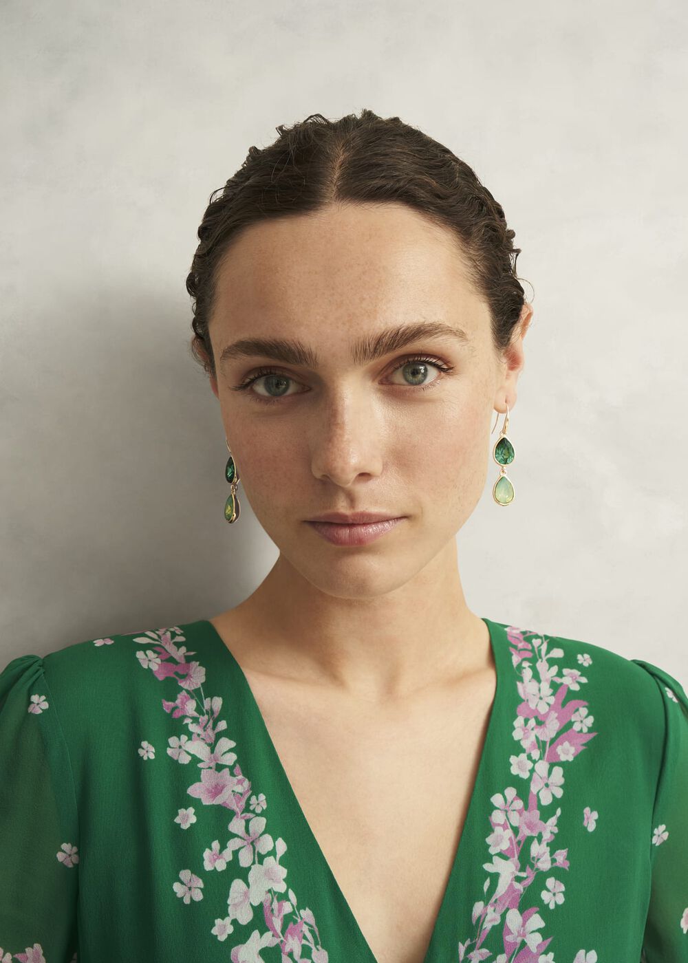 Indira Earrings, Green, hi-res