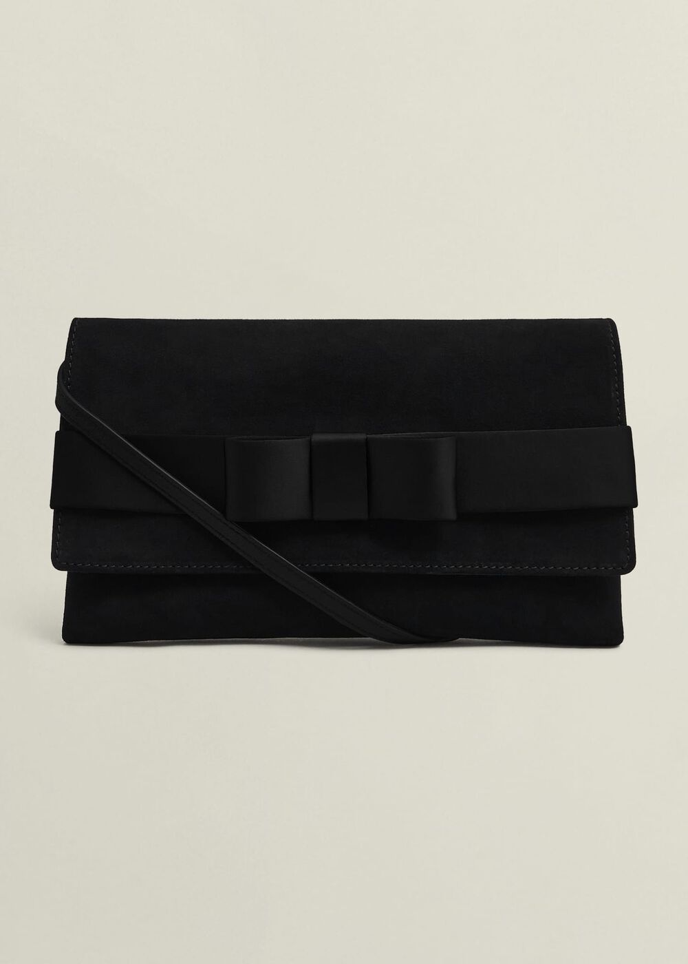 Renata Bow Clutch, Black, hi-res