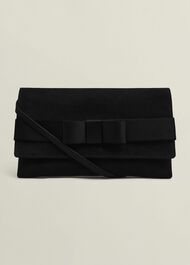 Renata Bow Clutch, Black, hi-res