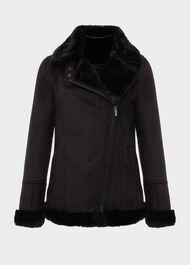 Alana Fur Jacket, Black, hi-res