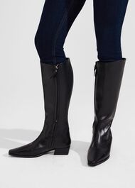 Rosanna Western Knee Boots, Black, hi-res
