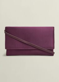 Renata Satin Clutch Bag, Warm Plum, hi-res