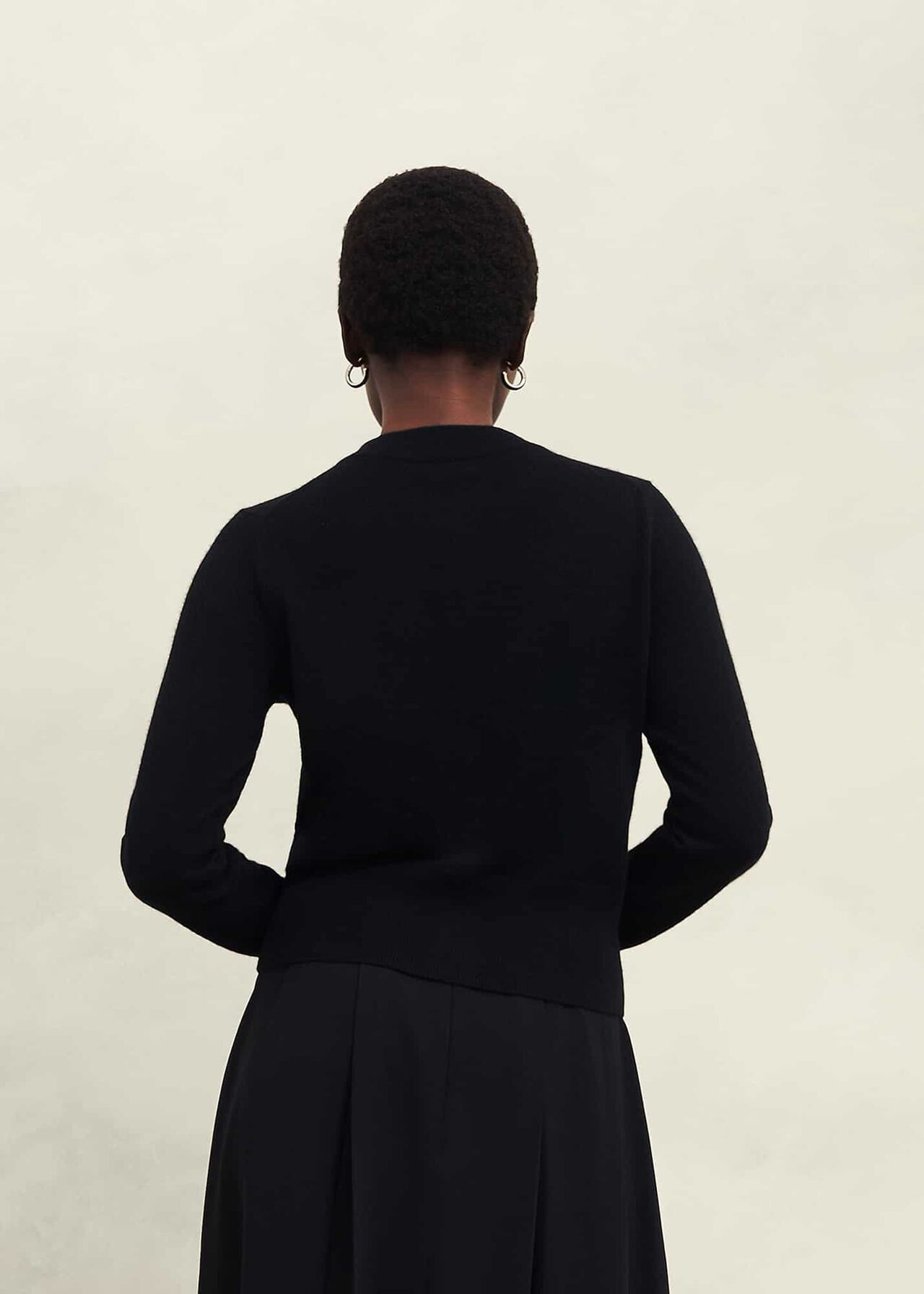Monica Cashmere Cardigan, Hobbs Black, hi-res