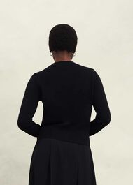 Monica Cashmere Cardigan, Hobbs Black, hi-res