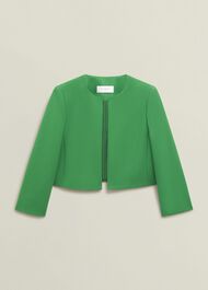 Elize Crepe Jacket, Cilantro Green, hi-res