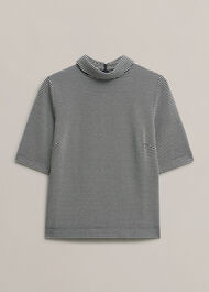 Tali Textured Top, Navy Ivory, hi-res