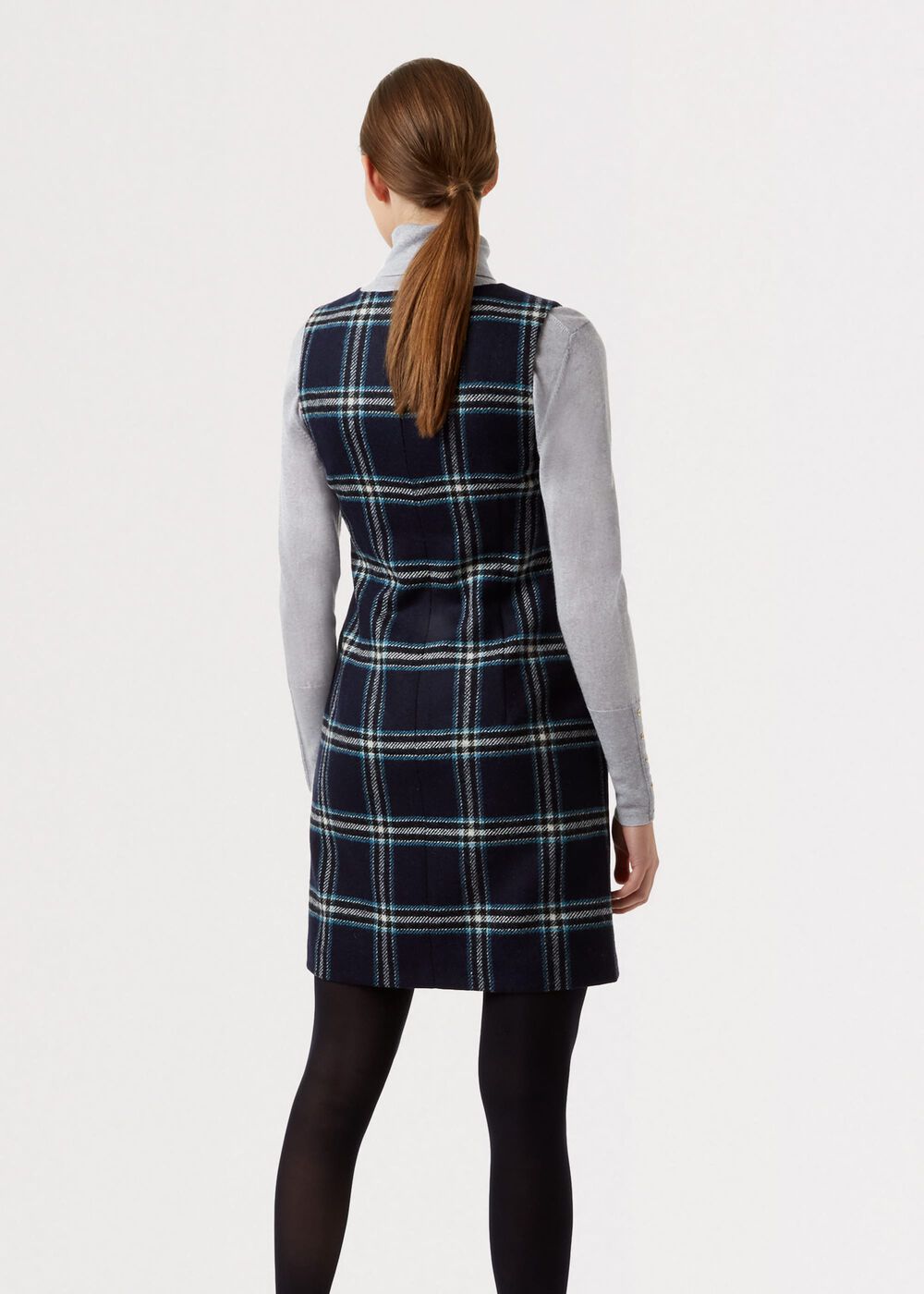Robbie Wool Dress, Navy Multi, hi-res