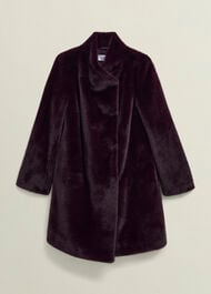 Petite Tarini Faux Fur Coat, Wine, hi-res