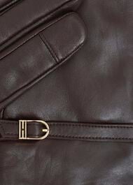 Lillia Leather Gloves, Chocolate Brown, hi-res