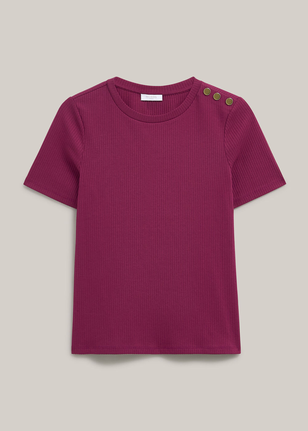 Tamsin Ribben Cotton Blend T-Shirt, Beetroot Pink, hi-res