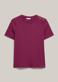Tamsin Ribben Cotton Blend T-Shirt, Beetroot Pink, hi-res