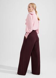 Hilary Wide Leg Pants, Mahogany Red, hi-res