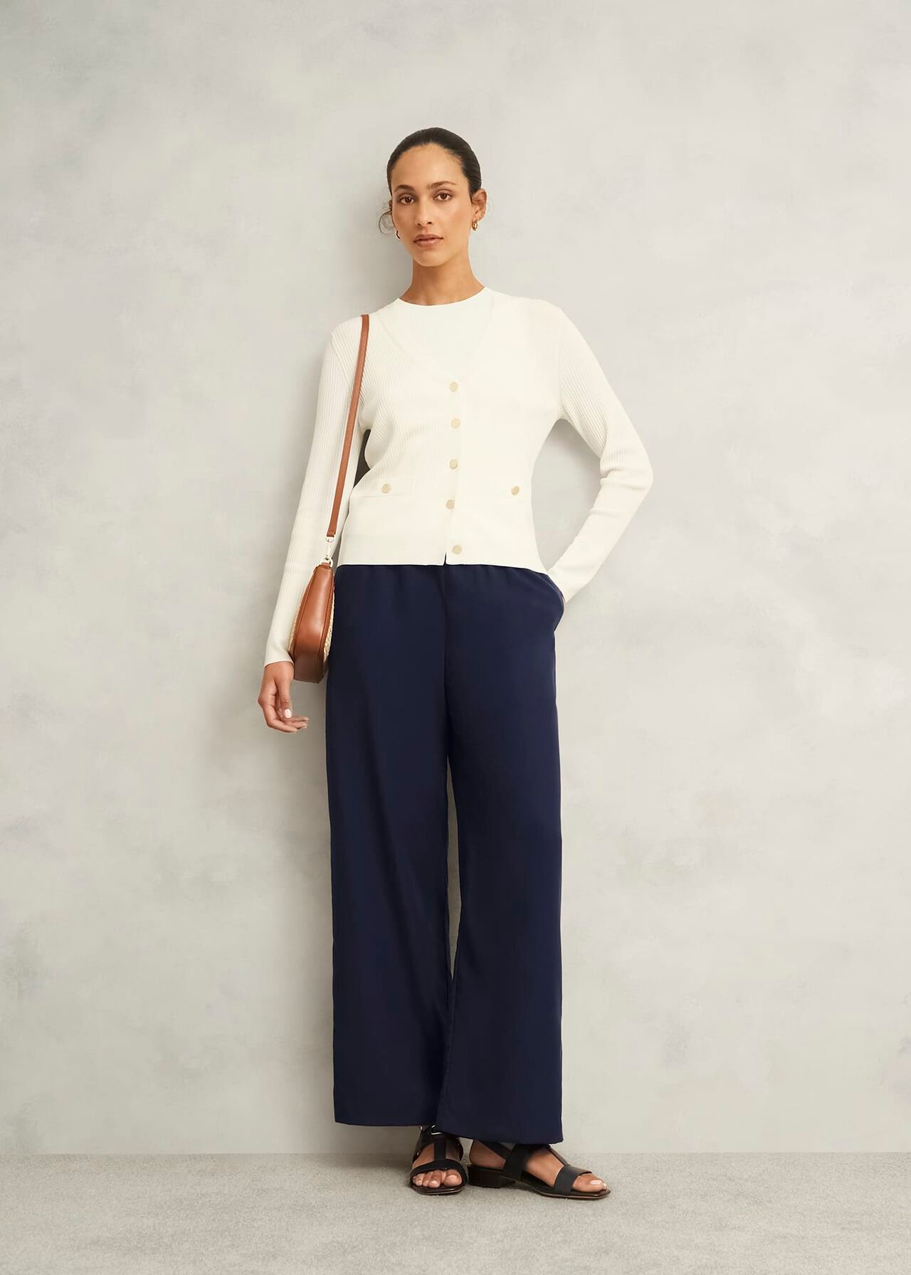 Aubrey Knitted Top, Hobbs Ivory, hi-res