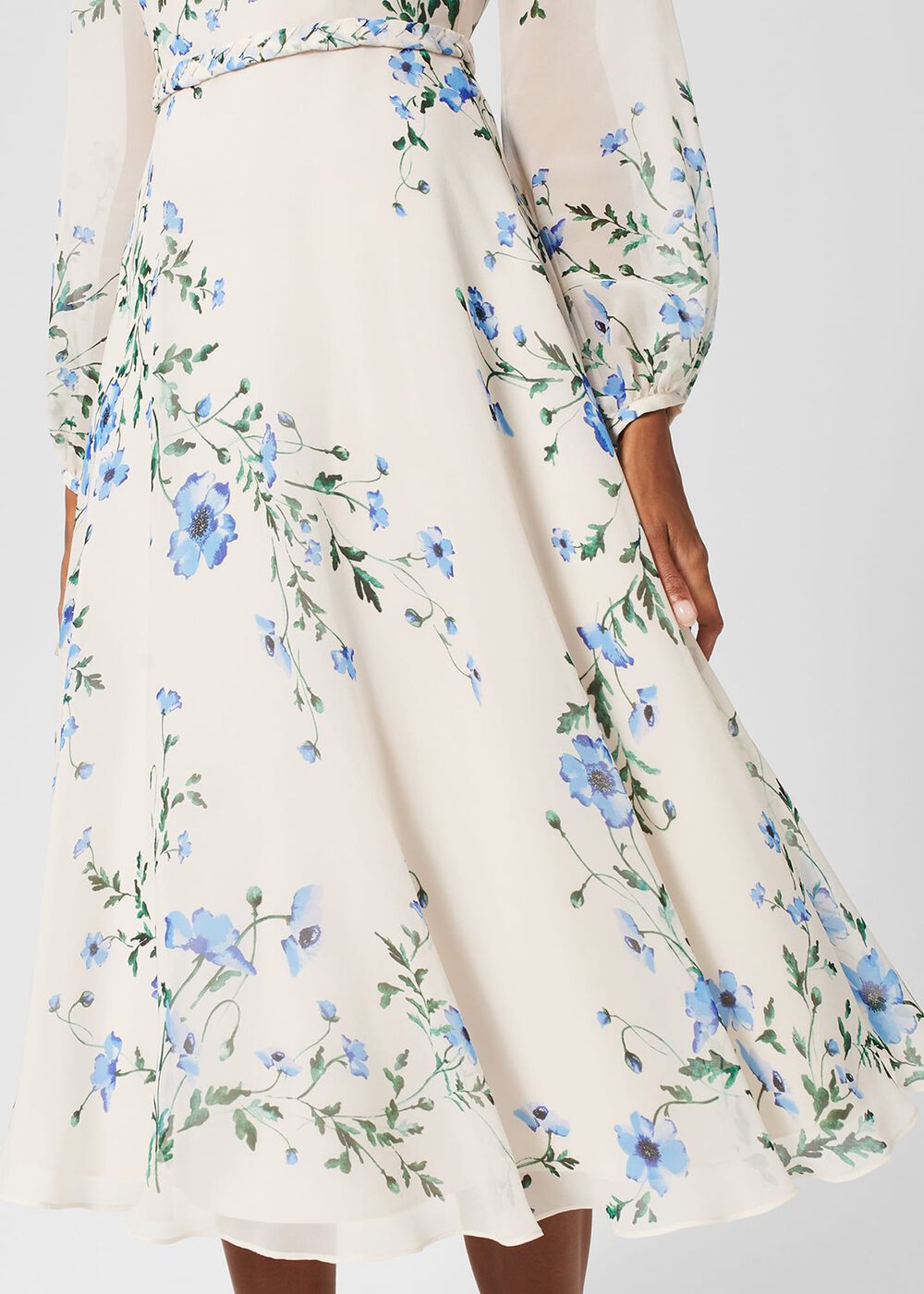 Renee Silk Floral Dress, Cream Multi, hi-res