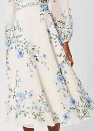 Renee Silk Floral Dress, Cream Multi, hi-res