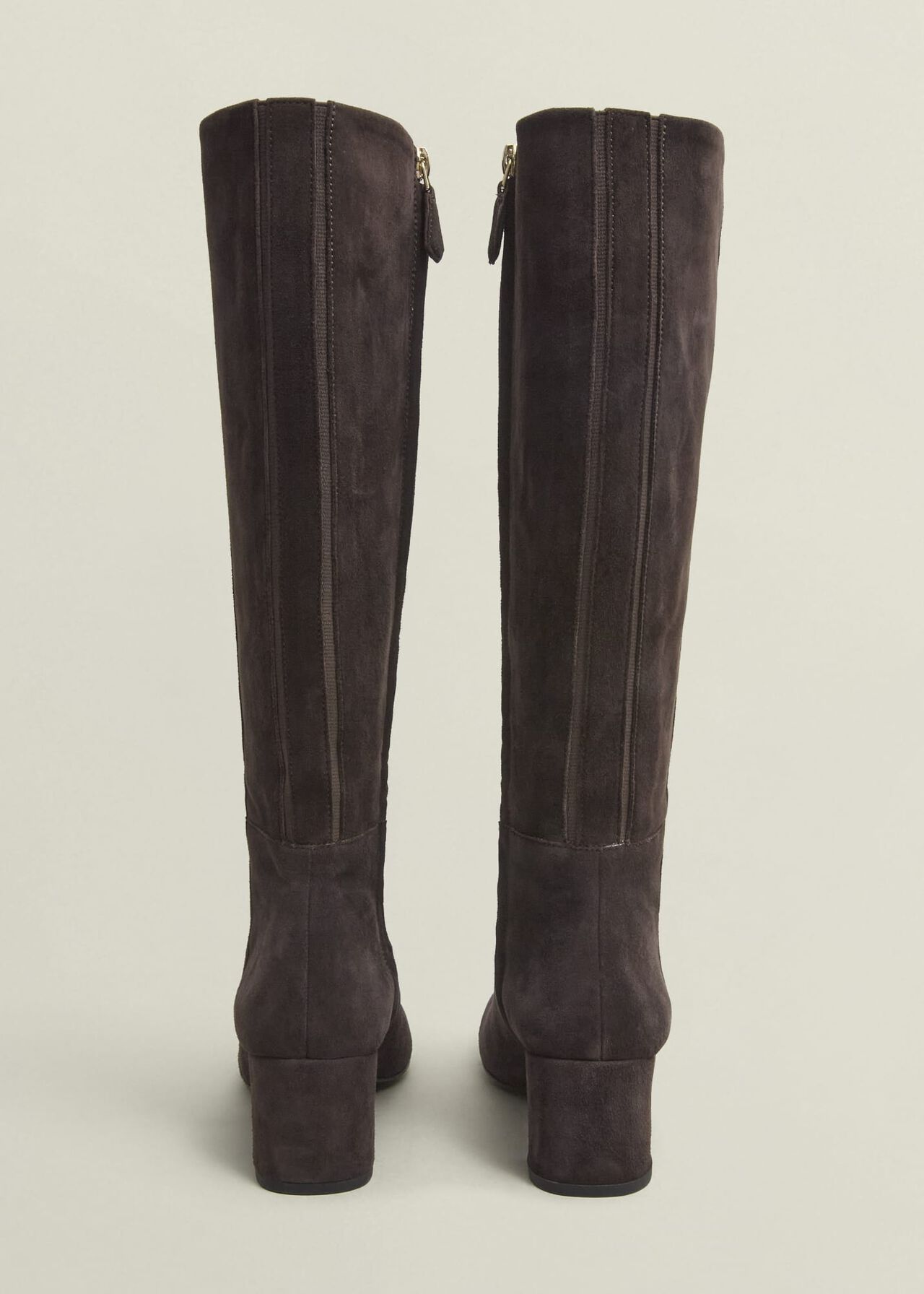 Caroline Suede Knee Boots, Chocolate Brown, hi-res