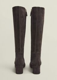 Caroline Suede Knee Boots, Chocolate Brown, hi-res