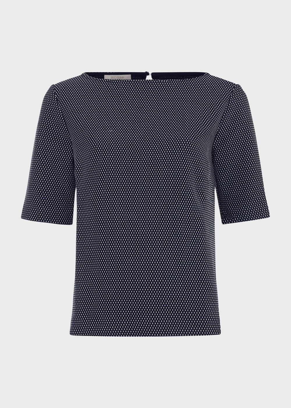 Nyla Textured Top, Navy Ivory, hi-res