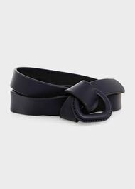 Lexi Leather Knotted Belt, Navy, hi-res